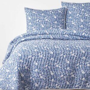 The Company Store Naomi Blue Full - Queen Cotton Quilt - EUC